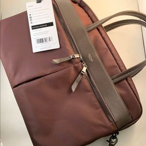 Knomo Mayfair/Hanover 14" laptop Briefcase Maroon
